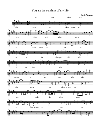 Stevie Wonder  score for Clarinet (Bb)