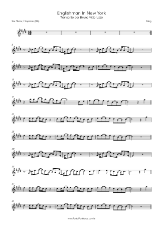 Sting  score for Tenor Saxophone Soprano (Bb)