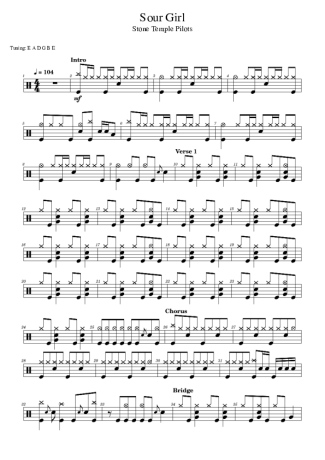 Stone Temple Pilots  score for Drums