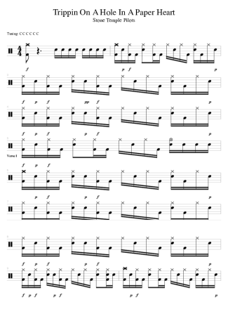 Stone Temple Pilots Trippin On A Hole In A Paper Heart score for Drums