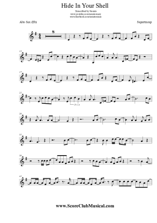 Supertramp  score for Alto Saxophone