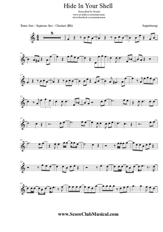 Supertramp  score for Tenor Saxophone Soprano (Bb)