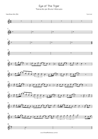 Survivor Eye Of The Tiger score for Alto Saxophone