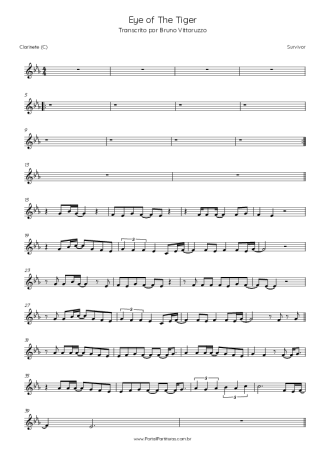 Survivor Eye Of The Tiger score for Clarinet (C)