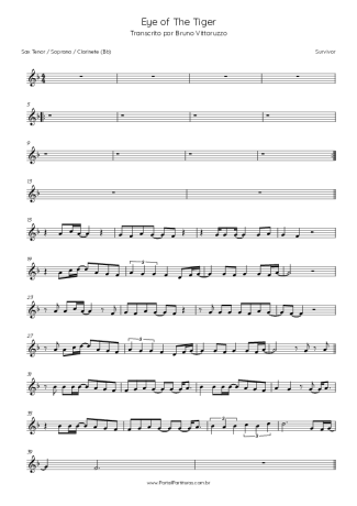 Survivor Eye Of The Tiger score for Tenor Saxophone Soprano (Bb)