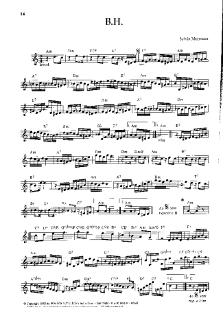 Sylvio Mazzuca B.H. score for Keyboard