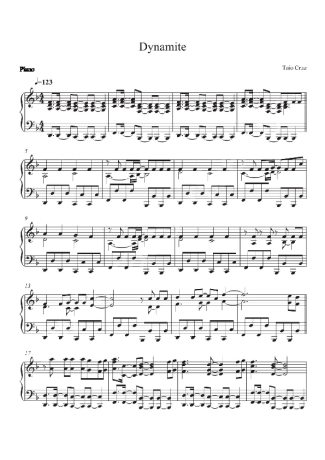 Taio Cruz  score for Piano