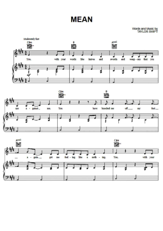 Taylor Swift  score for Piano