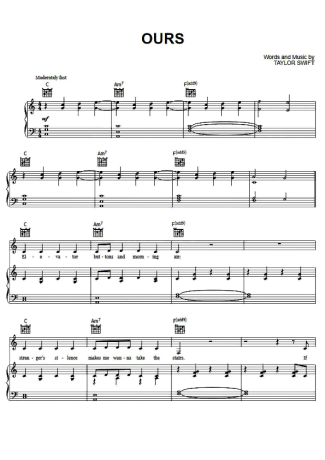 Taylor Swift  score for Piano