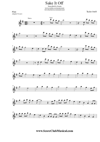 Taylor Swift  score for Flute