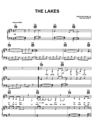 Taylor Swift  score for Piano