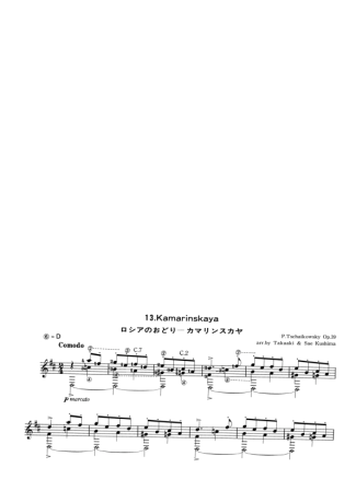 Tchaikovsky  score for Acoustic Guitar