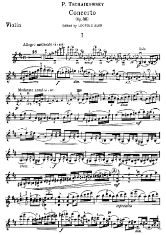 Tchaikovsky  score for Violin