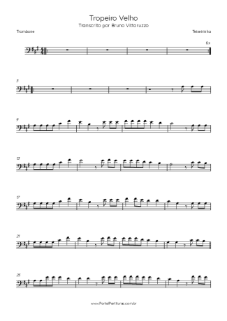 Teixeirinha  score for Trombone