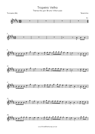 Teixeirinha Tropeiro Velho score for Trumpet