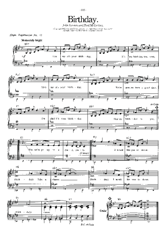 The Beatles  score for Piano