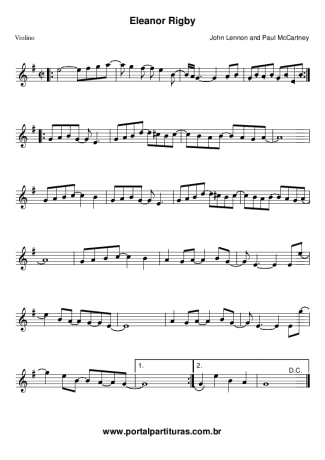 The Beatles  score for Violin