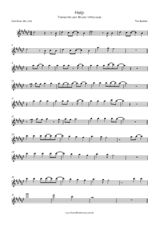 The Beatles  score for Alto Saxophone