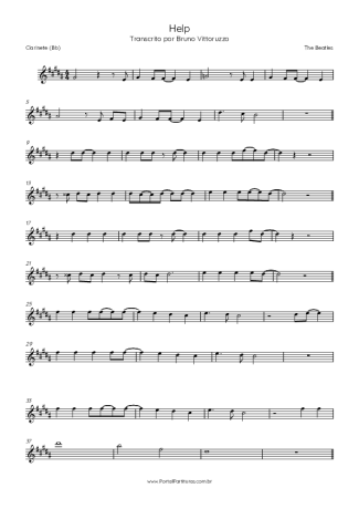 The Beatles Help score for Clarinet (Bb)