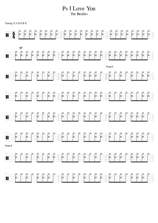 The Beatles Ps I Love You score for Drums