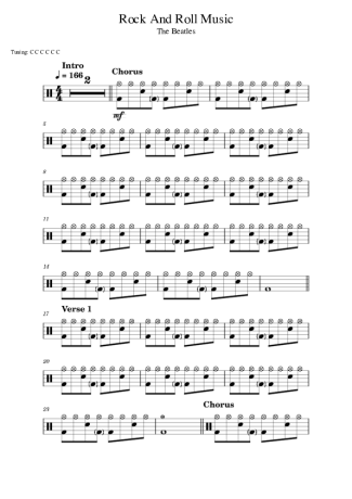 The Beatles Rock And Roll Music score for Drums