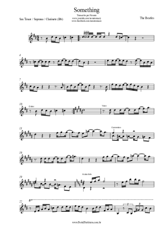 The Beatles  score for Tenor Saxophone Soprano (Bb)