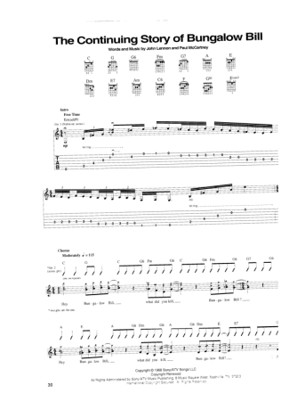 The Beatles  score for Guitar