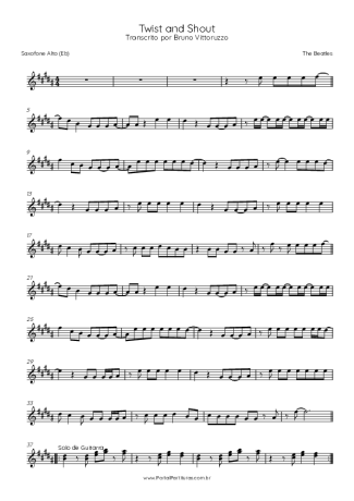 The Beatles  score for Alto Saxophone