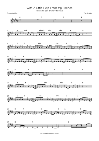 The Beatles With A Little Help From My Friends score for Trumpet