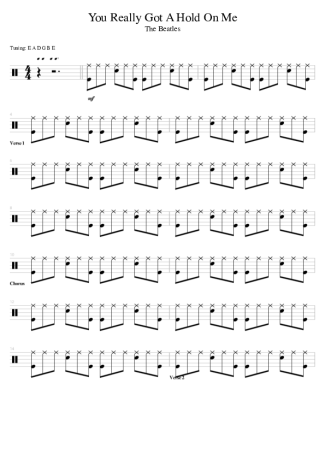 The Beatles You Really Got A Hold On Me score for Drums