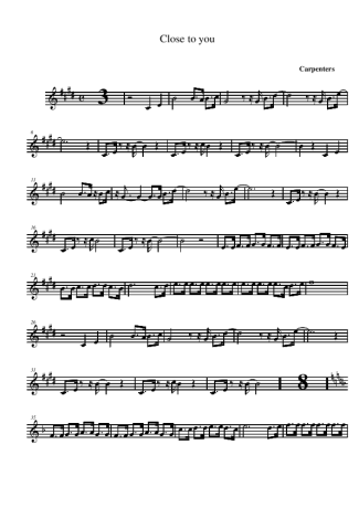 The Carpenters  score for Alto Saxophone