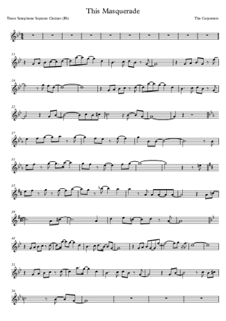 The Carpenters  score for Clarinet (Bb)