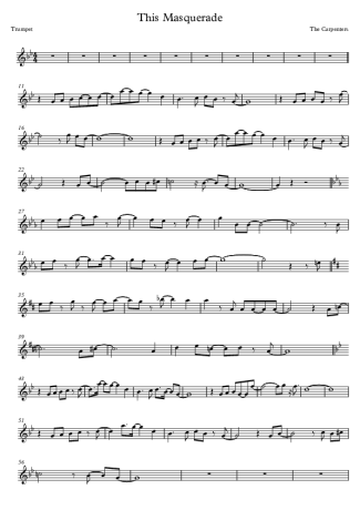 The Carpenters This Masquerade score for Trumpet