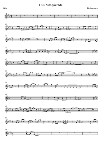 The Carpenters This Masquerade score for Violin