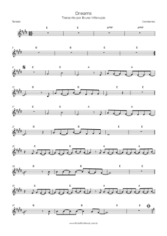 The Cranberries Dreams score for Keyboard