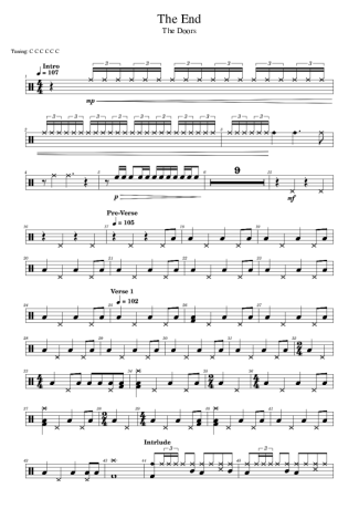 The Doors The End score for Drums