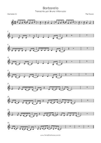 The Fevers Barbarella score for Clarinet (C)