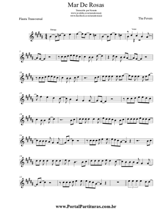 The Fevers Mar De Rosas score for Flute