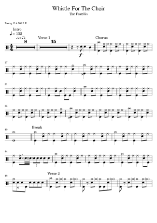 The Fratellis Whistle For The Choir score for Drums