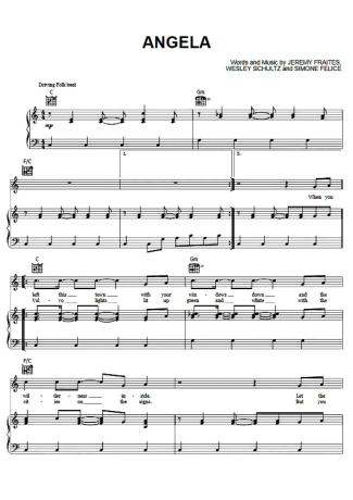 The Lumineers Angela score for Piano