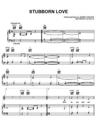 The Lumineers Stubborn Love score for Piano