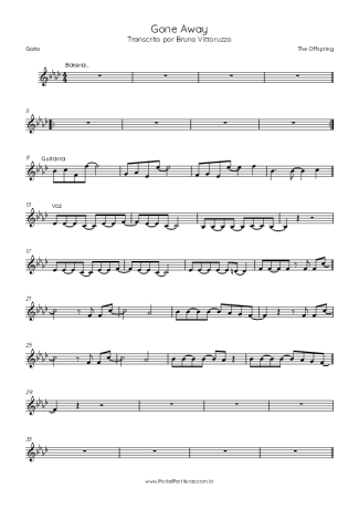 The Offspring Gone Away score for Harmonica
