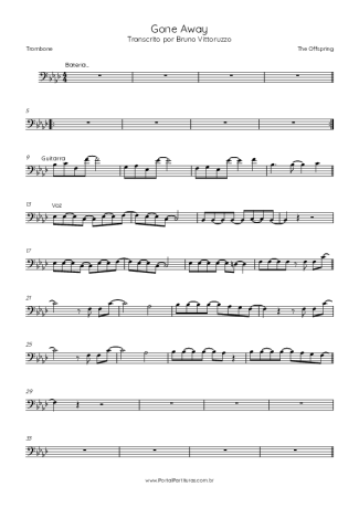 The Offspring Gone Away score for Trombone