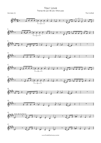 The Outfield Your Love score for Clarinet (C)