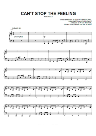 The Piano Guys Can´t Stop The Feeling score for Piano