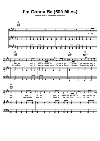 The Proclaimers Im Gonna Be (500 Miles) score for Piano