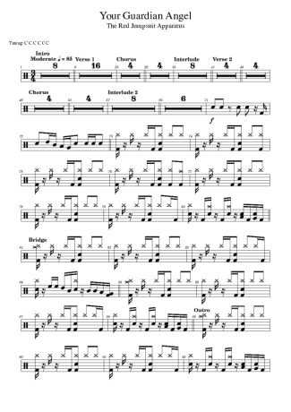 The Red Jumpsuit Apparatus  score for Drums