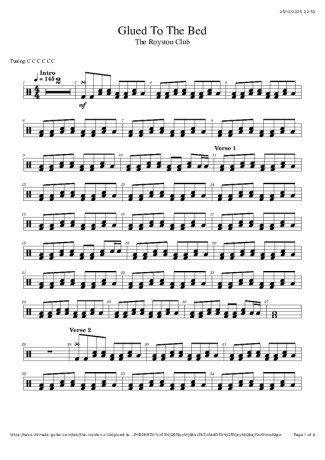 The Royston Club Glued To The Bed score for Drums