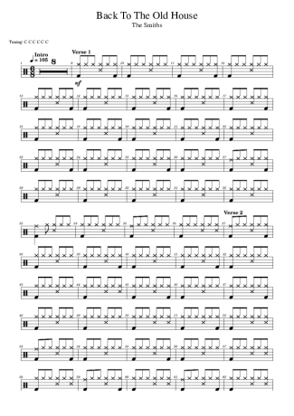 The Smiths Back To The Old House score for Drums