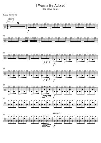 The Stone Roses  score for Drums